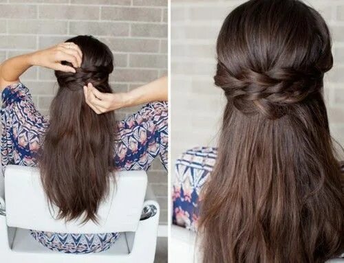 Прически можно сделать на длинные волосы Romantic DIY Braided Half-Up Bridal Hairstyle Weddingomania Half braided hairsty