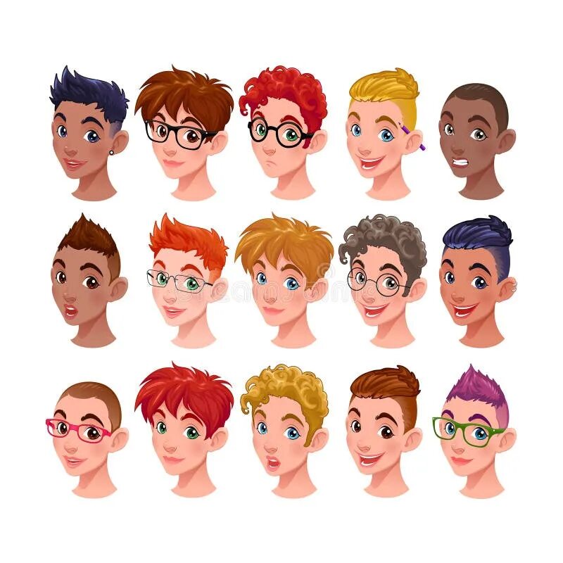 Прически мужские мультяшные Boys Head Stock Illustrations - 4,498 Boys Head Stock Illustrations, Vectors & C