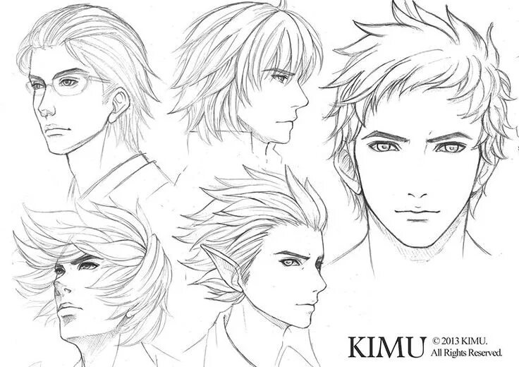 Прически мужских персонажей Male anime faces How to draw hair, Guy drawing, Drawing tutorial face