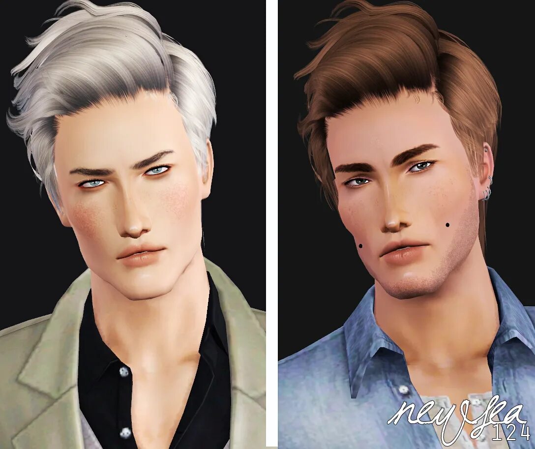 Прически мужских персонажей OK Newsea YU124 - Retexture par I-like-teh-sims Mens hairstyles, Sims 2, Sims