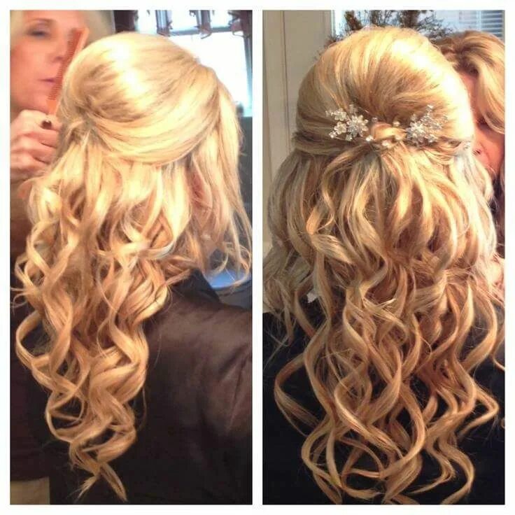 Прически на длинные накрученные Brilliant curled hairstyle with perfect accessories to adorn it Frisuren, Hochze