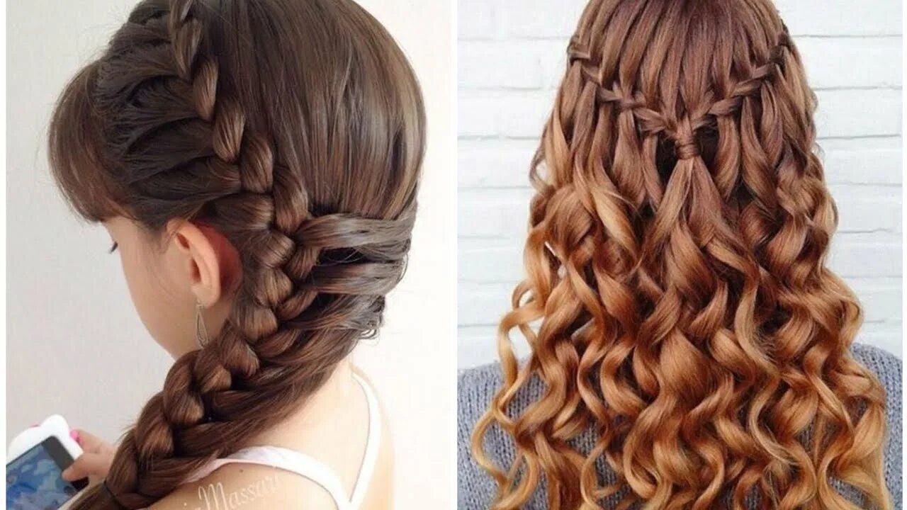 Прически на длинные волосы 6 класс beautiful hair style/new updo hair styles. - YouTube