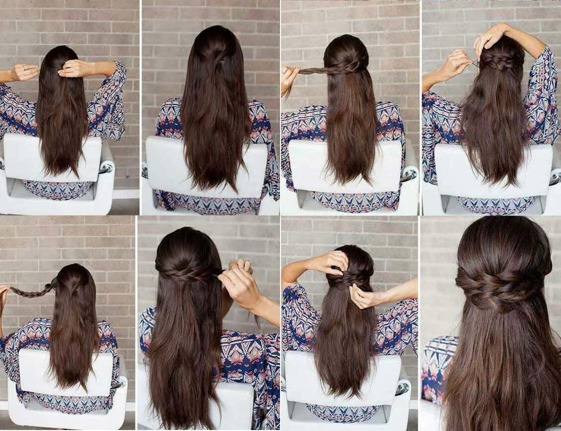 half up half down hairstyles for long thick hair - Google Search Frisure, Opsat 