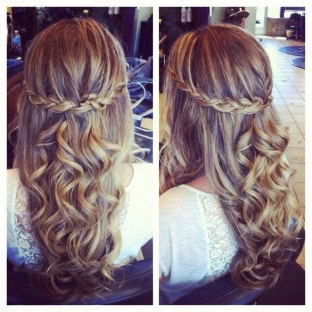 Прически на длинные волосы на последний Waterfall braid with curly hair - good for pageant hair?(: Pretty hairstyles, Lo