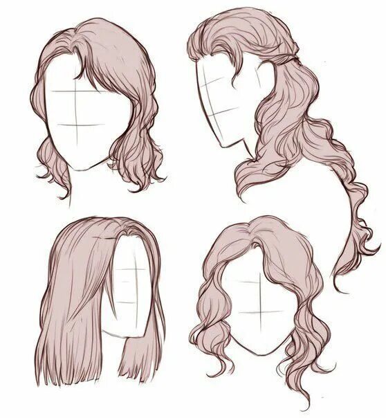 Прически на длинные волосы рисунки Pin by Еverin on Tutorials Drawing hair tutorial, Drawing tutorial, How to draw 