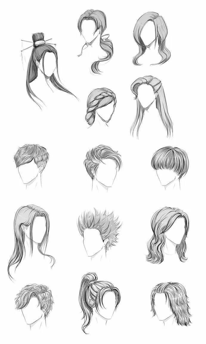 Прически на длинные волосы рисунки Pin by Johanneke Schneiders on Drawing Drawing hair tutorial, Hair sketch, Drawi