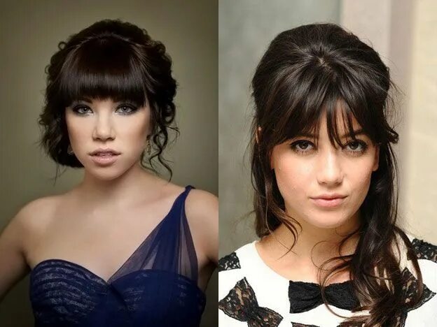 Прически на длинные волосы с челкой фото 30 Best Formal Hairstyles with Bangs Peinados, Boda y Compromiso