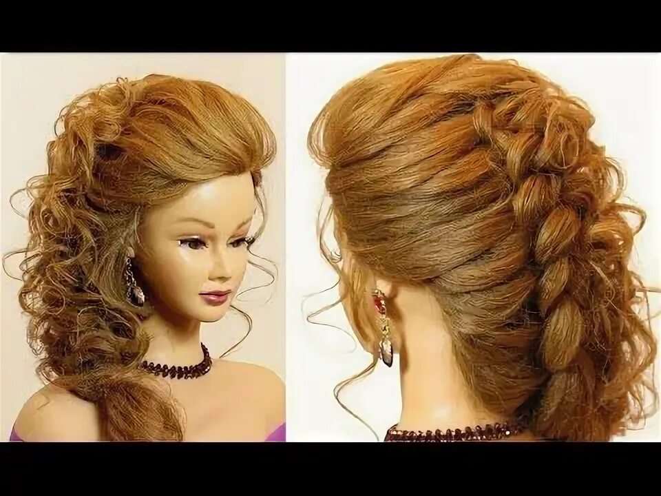 Прически на длинные волосы видео Bridal hairstyle for long hair tutorial with braid Prom hairstyles for long hair