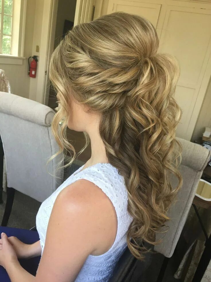 Прически на длинные волосы забраны wedding hairstyles for shoulder length hair #Weddinghairstyles Wedding hair half