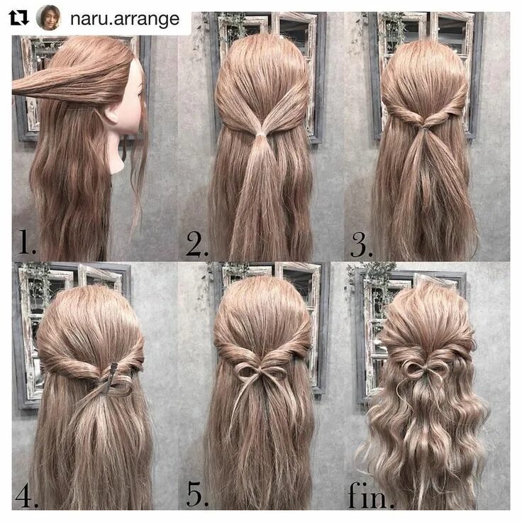 Прически на длинных волосах пошаговое фото Pin en medium hair arrange