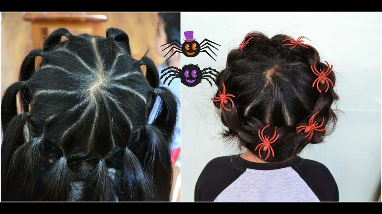 Прически на хэллоуин для девочек 10 лет Pull through braid around the Head Creative halloween hairstyle - YouTube