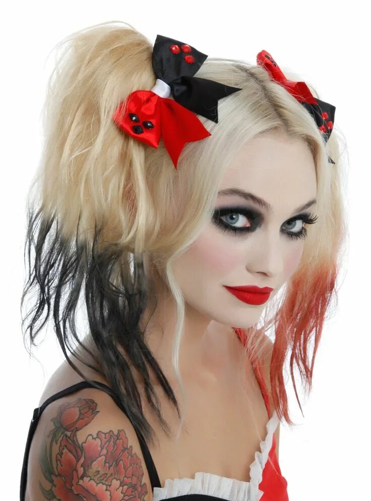 Прически на хэллоуин легкие для девочек DC Comics Harley Quinn Bow Hair Tie 2 Pack Hot Topic Harley quinn halloween, Har