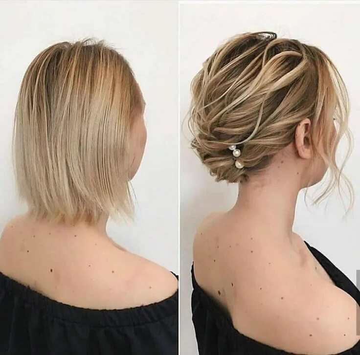 Прически на каре убранные волосы Pin on Hair Short hair updo, Short thin hair, Short blonde hair