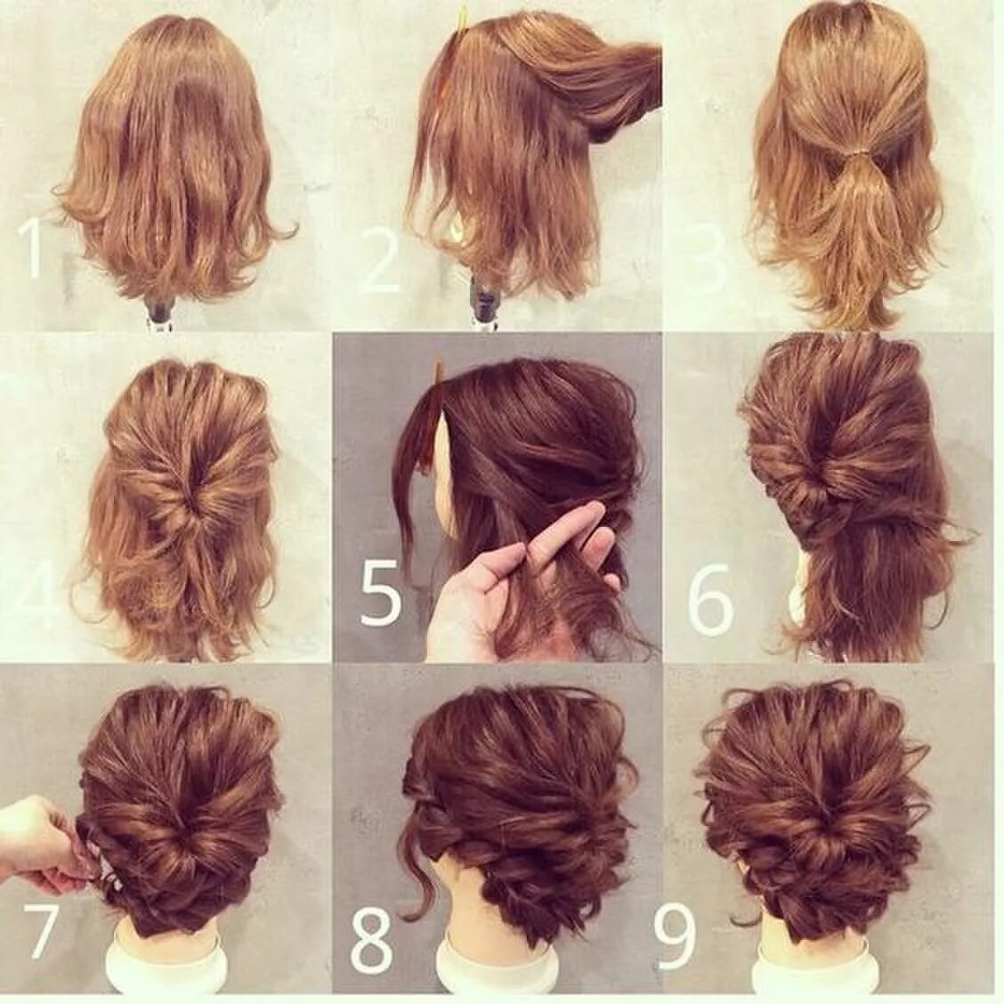 Peinado sencillo para cabello corto Chignon hair, Updo hairstyles tutorials, Hai