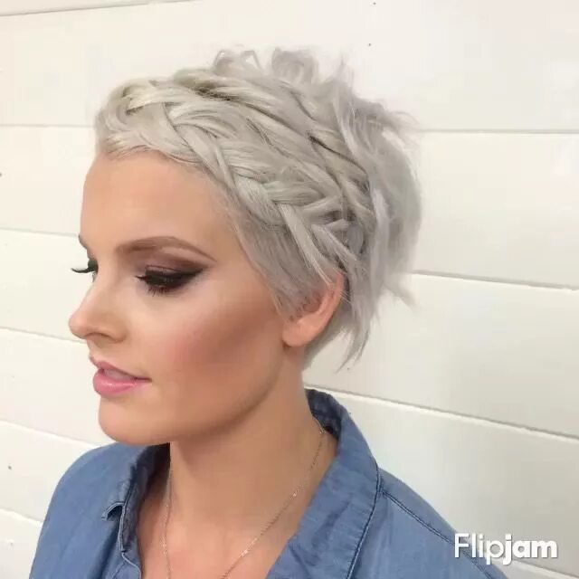 Прически на короткие волосы косы Pinterest Short hair styles pixie, Short wedding hair, Prom hairstyles for short