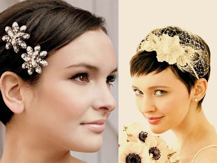 Прически на короткие волосы с украшениями short wedding hairstyles 2013 Short wedding hair, Short bridal hair, Cute weddin