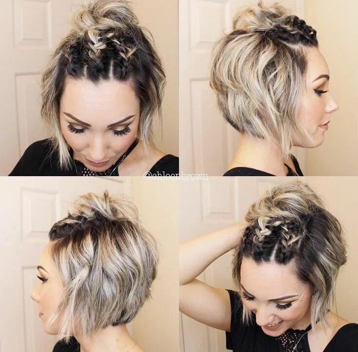 Прически на короткие волосы сделать самим Pin on Beauty Cute hairstyles for short hair, Braids for short hair, Short hair 