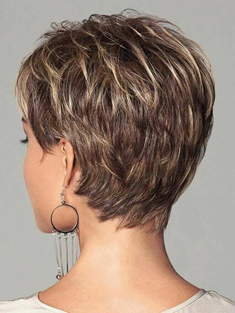 Прически на короткие волосы вид сзади back view Short hair wigs, Short hair back, Short hair styles