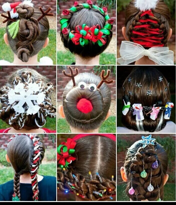 Прически на новый год kids xmas hair styles in 2024 Christmas hairstyles, Holiday hairstyles easy, Hol