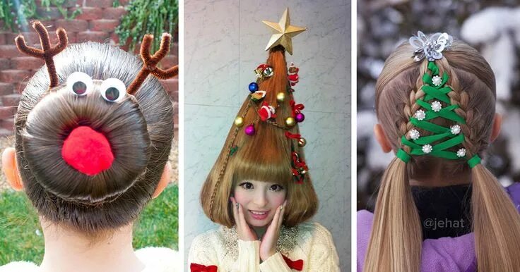 Прически на новый год средняя 62 Of The Most Creative Christmas Hairstyles Ever Creative christmas, Christmas 