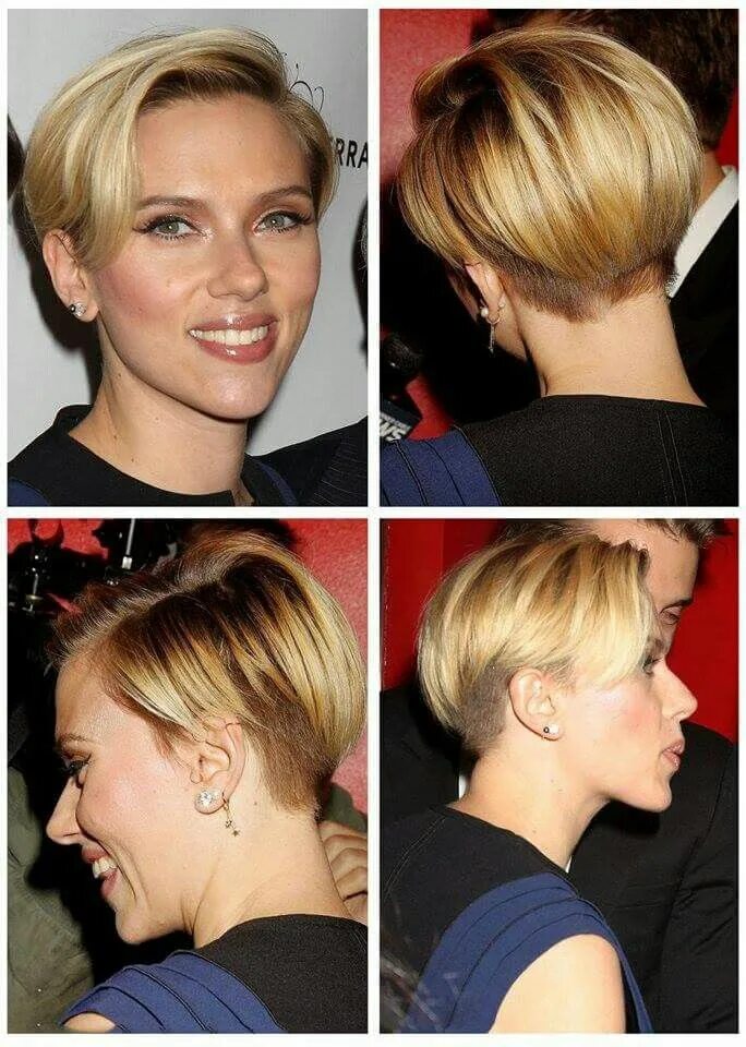 Прически на отрастающие волосы после короткой стрижки Love ScarJo's hair with and without the mohican - fabulous! Undercut hairstyles,