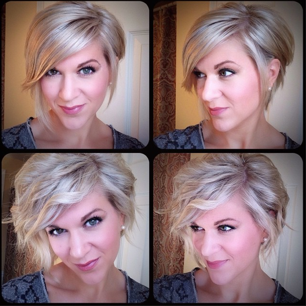 Прически на отросшую короткую стрижку My Winter 2014-15 Asymmetrical Bob; Curly and Straight. #bob #stackedbob #winter