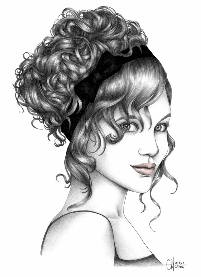 Прически на портрет для девочек Hair sketch, Portrait art, Hair art