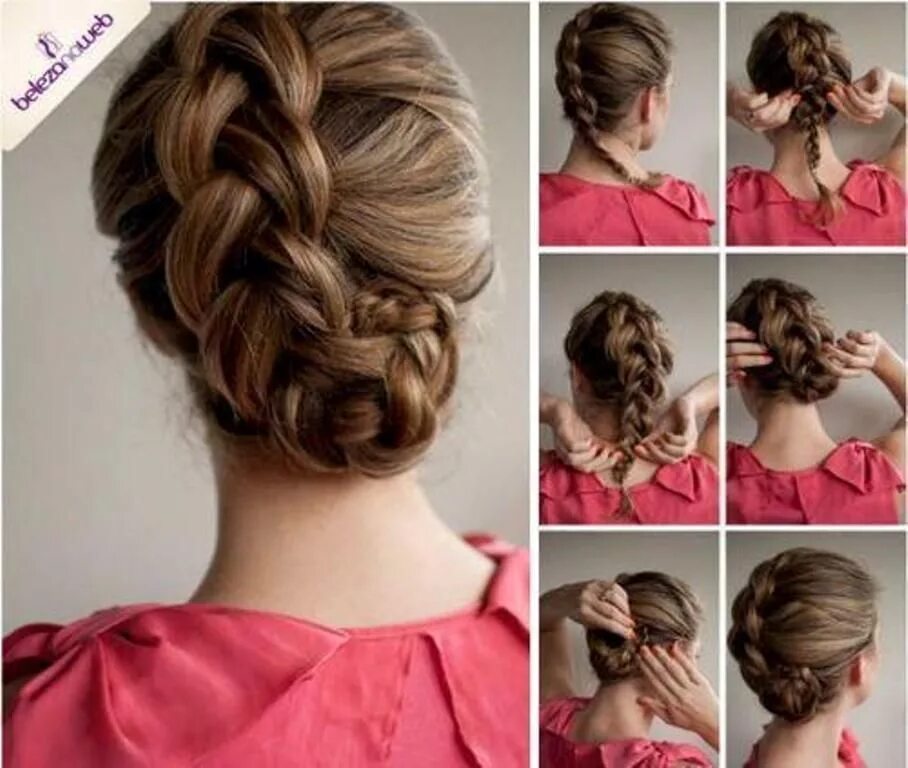 Прически на праздник быстро и красиво braid, hair, hairstyle, tutorial Frisuren, Geflochtene frisuren, Flechtfrisuren