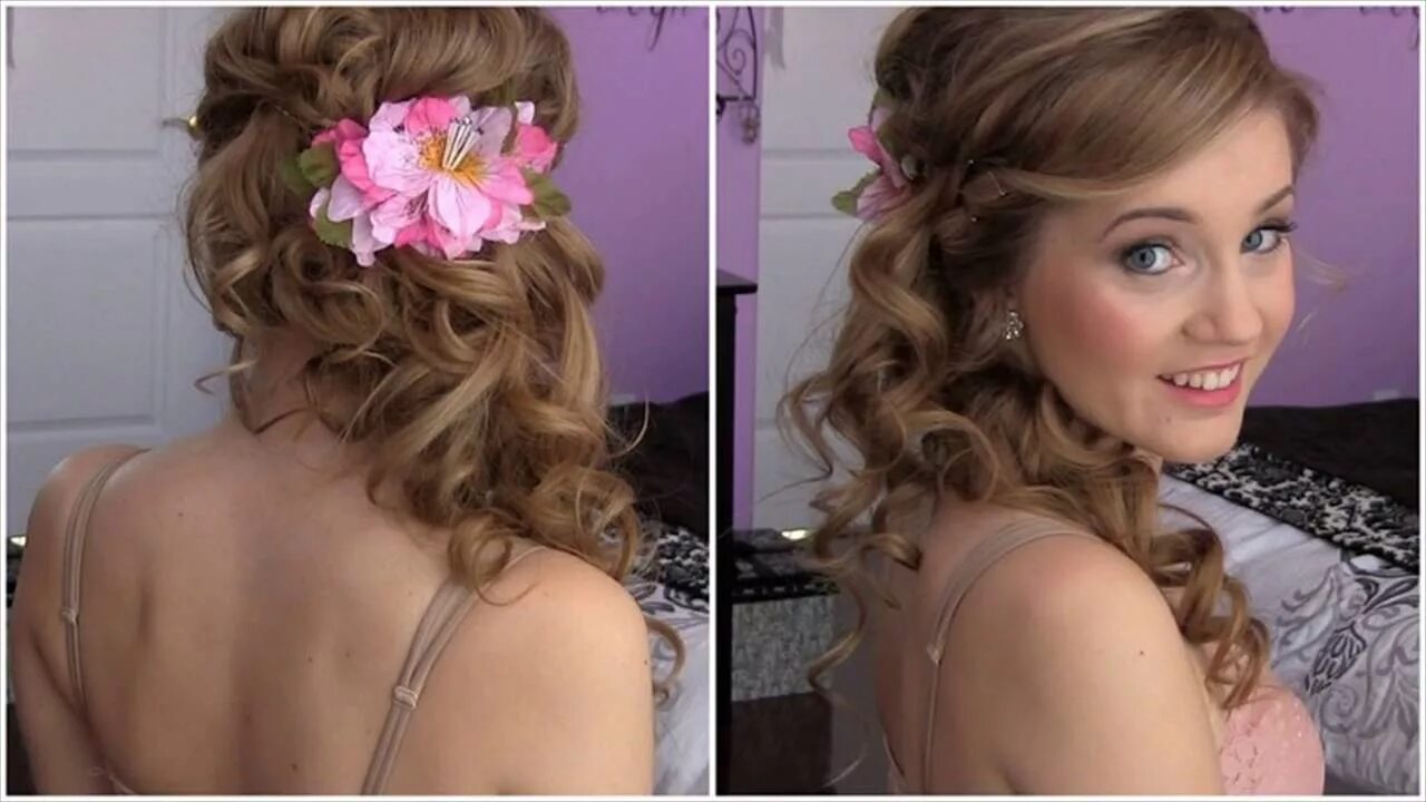 Прически на средние на выпускной фото Prom Hairstyles - YouTube