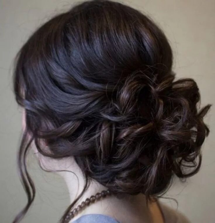 Прически на средние темные Curly Updo Hairstyles Prom Collection Wedding hair and makeup, Long hair styles,