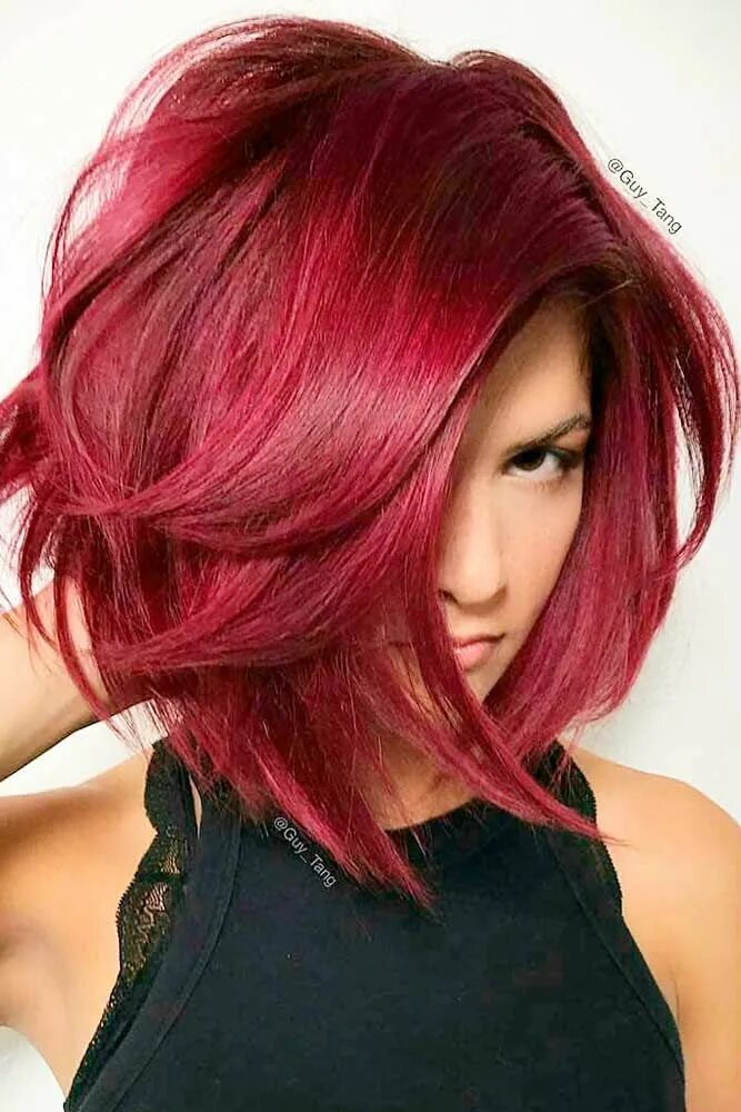 Прически на средние волосы красные волосы 100 Amazing Layered Bob Haircuts: Modern And Stylish Hair color mahogany, Hair c