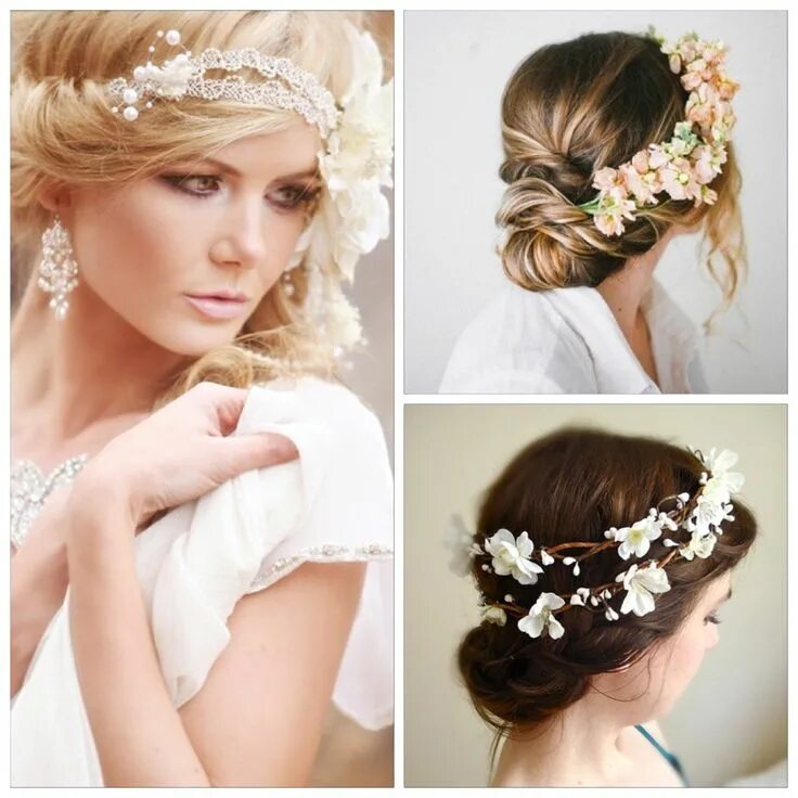 Прически на средние волосы с украшениями Pin by Rada Рада on Collage - Колаж Diy hairstyles, Wedding hairstyles, Hair sty