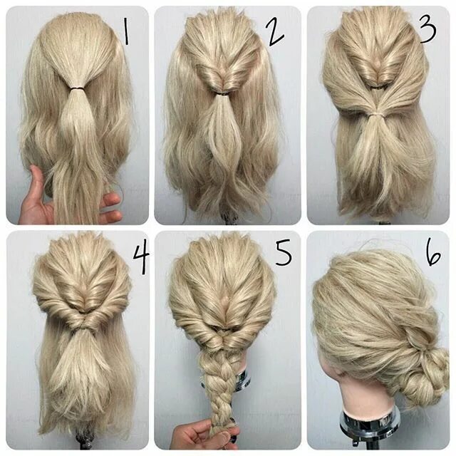 Прически на средние волосы сделать видео Cool Quick Updos For Long Thick Hair Simple wedding hairstyles, Up dos for mediu