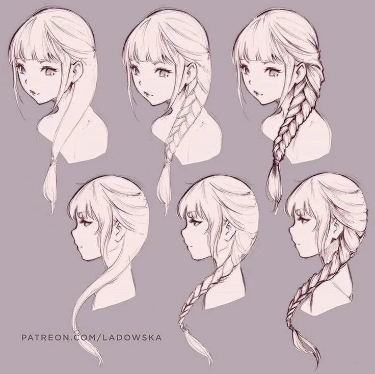 Прически на средние волосы туториал Hairstyles Art reference, How to draw hair, Drawings