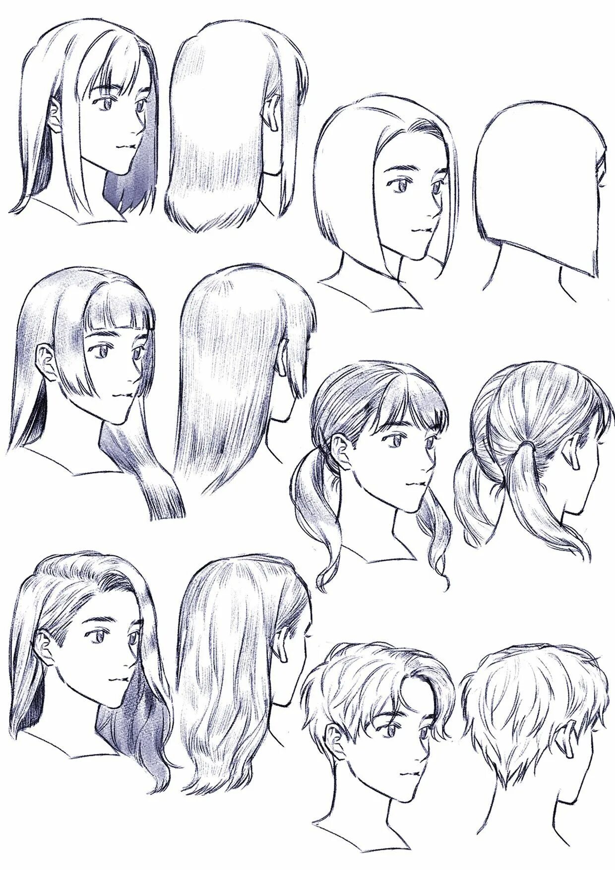 Прически на средние волосы туториал Pin by Dao Mai on Hair Art reference, Anime drawings tutorials, Anime drawings s