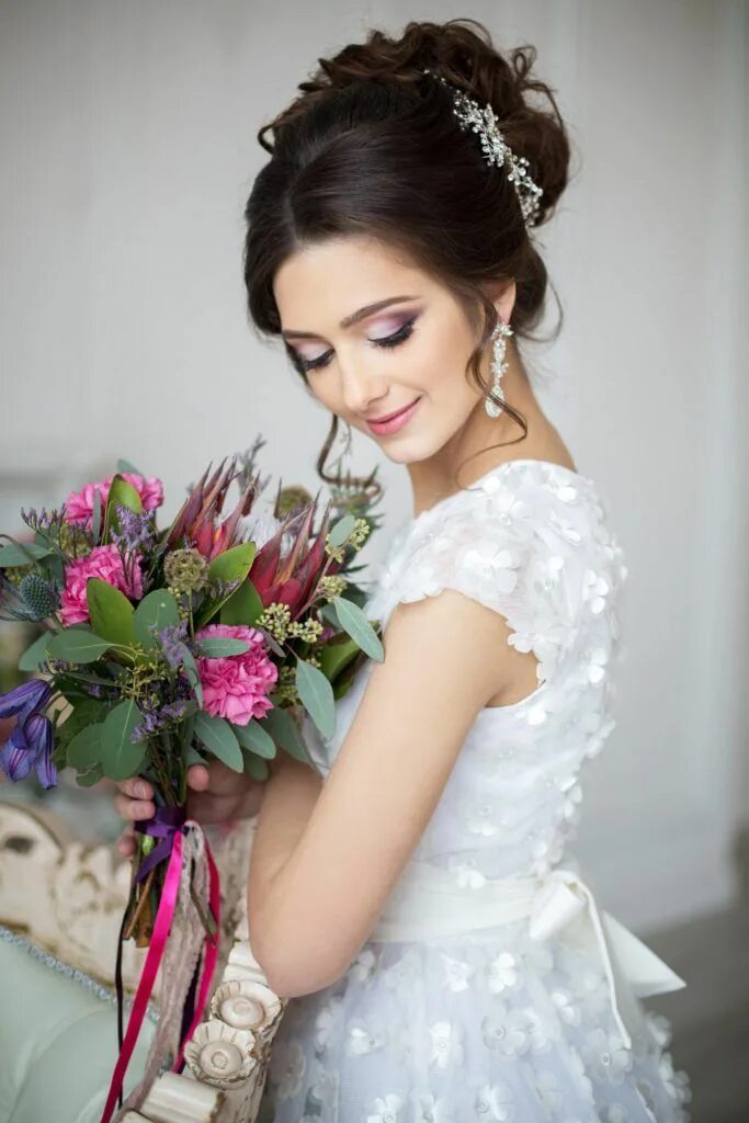 Прически на средние волосы в загс 30 Wedding Dress Hairstyles Trending On Pinterest