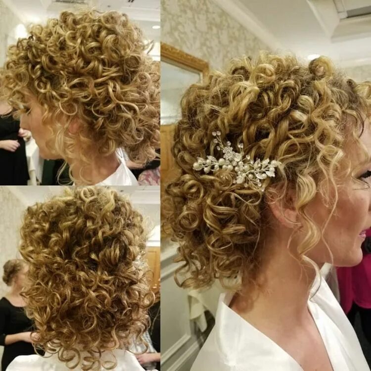 Прически на средний кудрявый волос фото Pin on wedding hair Curly hair up, Curly hair styles naturally, Hair styles