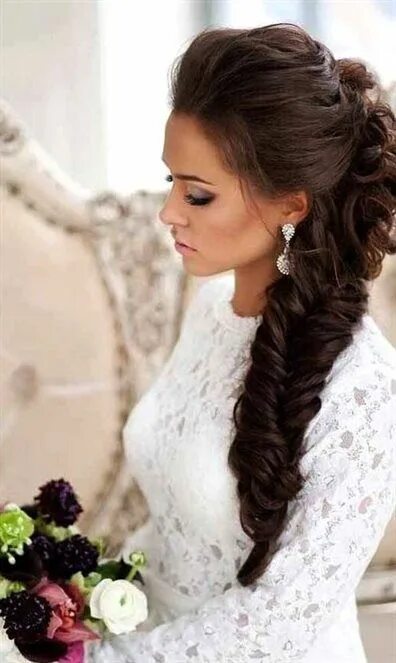 Прически на свадьбу длинные волосы косы Allhairinformation #Medium hair wedding styles, wedding hair styles down, best s