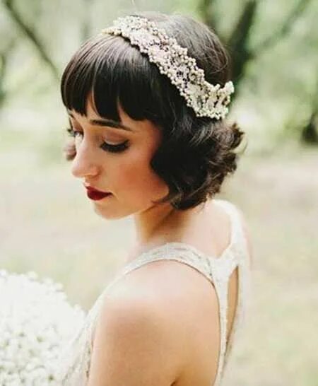 Прически на свадьбу каре с челкой Wedding Hairstyles for Short Hair You Must Love - Pretty Designs Short bridal ha