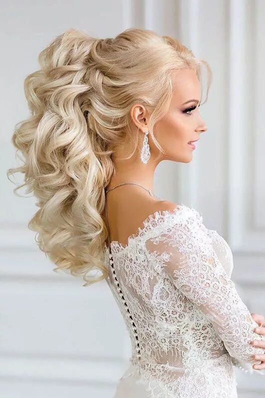 Прически на свадьбу локоны на средние Pin on IMAGEN DE LA MUJER Y SU BUEN VESTIR Curly wedding hair, Wedding hairstyle