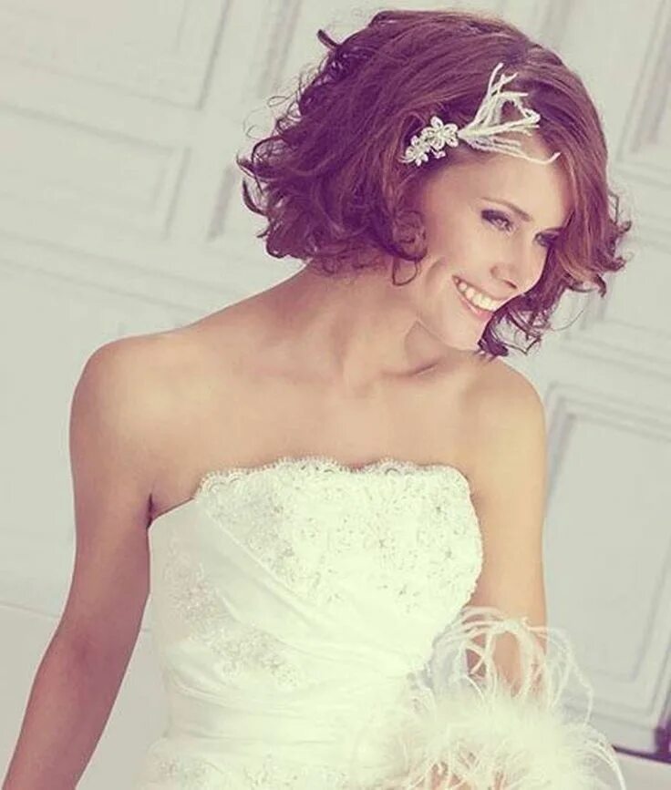 Прически на свадьбу на каре для невесты Wedding Hairstyles For Curly Short Hair Hairstyle Names Peinados boda pelo corto