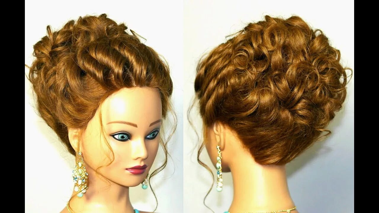 Прически на волосах средней длины видео Wedding hairstyle for medium long hair. Romantic updo tutorial - YouTube