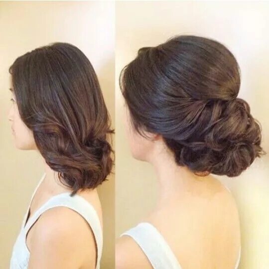 Прически на волосы чуть Shoulder length up do Short hair updo, Short wedding hair, Long hair styles