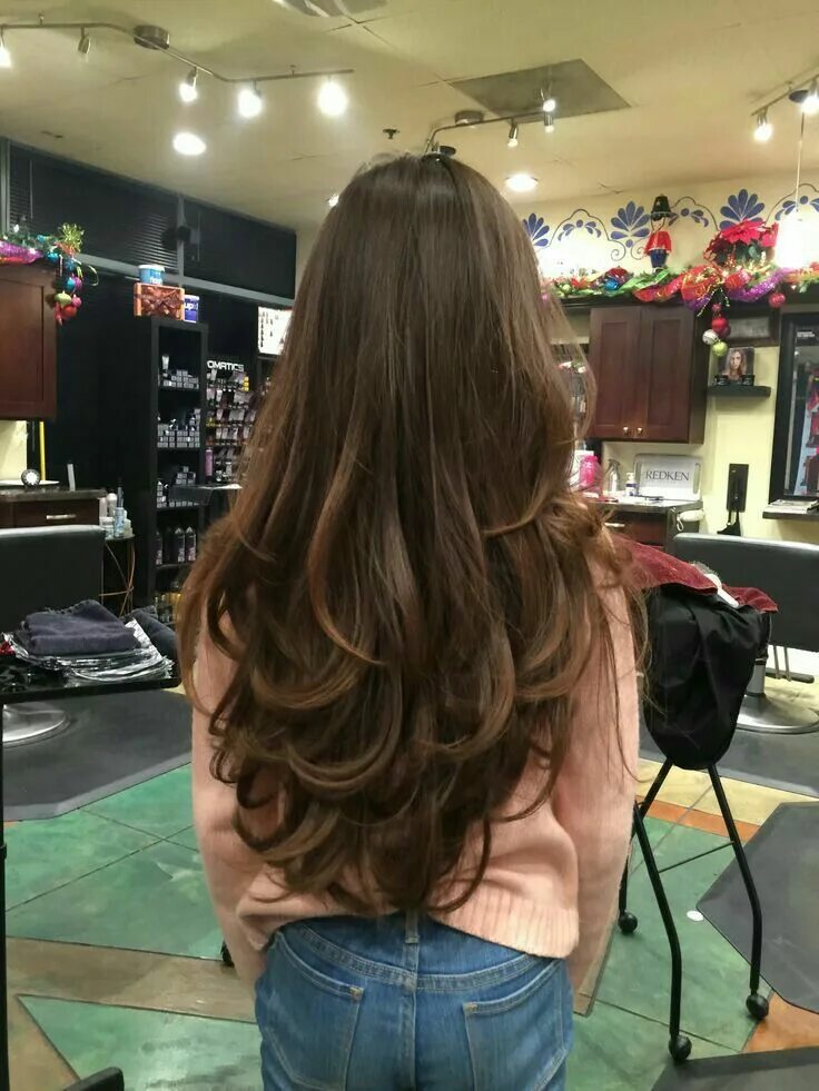 Прически на волосы до лопаток Pin by Milena Cruz on Corte cabello capas largas Long hair styles, Thick hair st