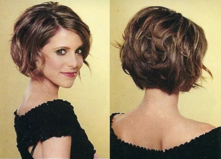 Прически на волосы типа каре Haircuts for wavy hair, Chin length hair, Short stacked bob hairstyles