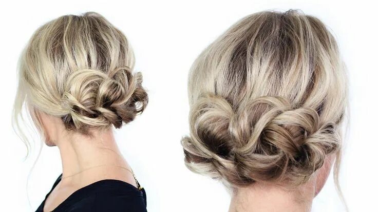 Прически на выход на средние волосы Simple Holiday Updo - YouTube - Friseur Haare Hair styles, Long hair styles, Eas