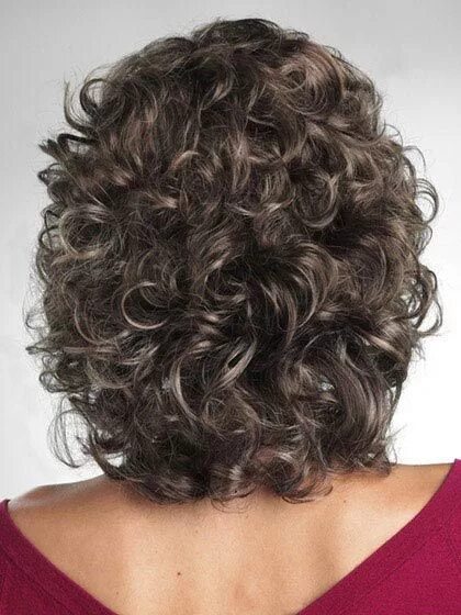 Прически на вьющиеся волосы для полных женщин Brown Curly Shoulder Length Classic Wigs Medium curly hair styles, Curly hair st