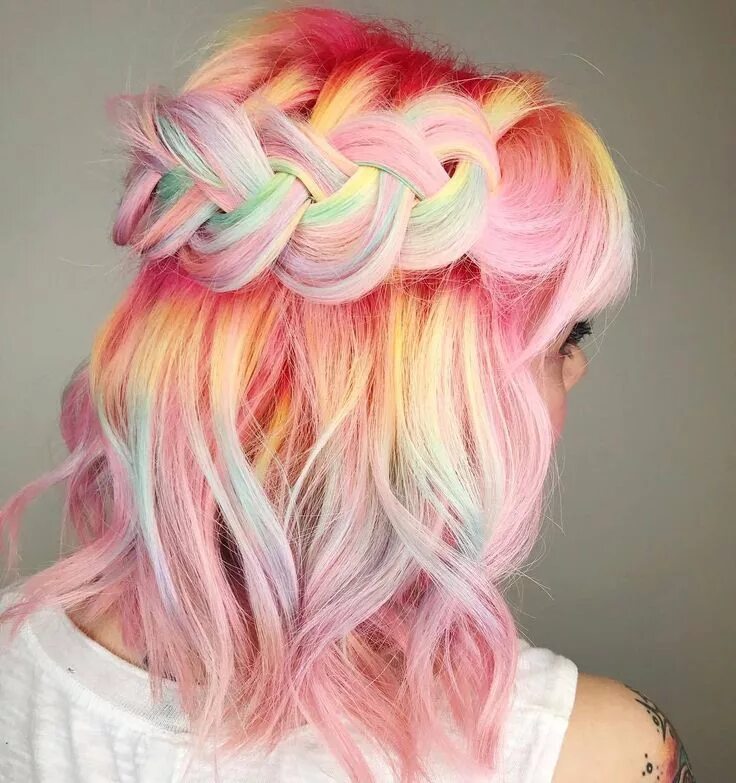 Прически на яркие волосы Модное Цветное Окрашивание Волос - Оттенки 2018 Rainbow hair color, Hair color f