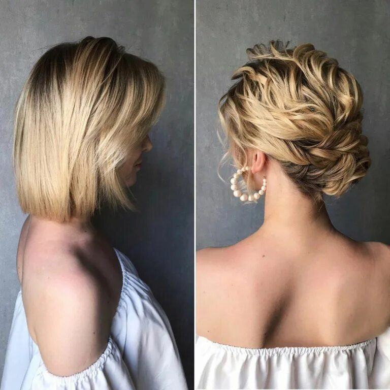 Short wedding updo Short hair updo, Hairdos for short hair, Long hair updo