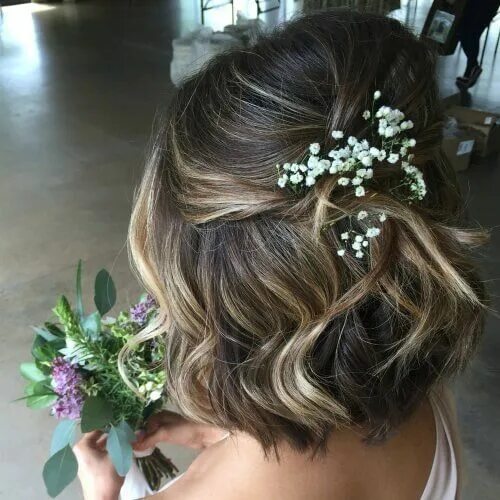 30 Jaw Dropping Short Wedding Hairstyles to Copy Now My Sweet Engagement Short b